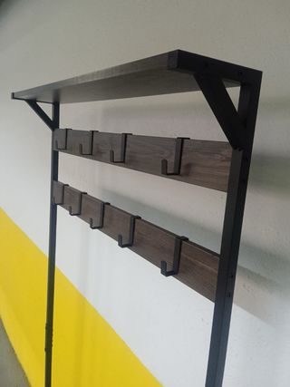 Perchero Zapatero Metálico y Madera