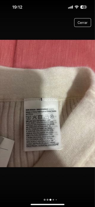 Pantalón lana soft wide leg color crema