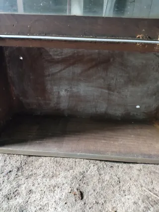 Vitrina antigua de madera y metal