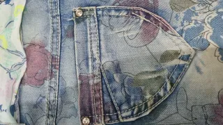 Minigonna jeans floreale con fusciacca