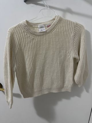 Jersey Zara punto grueso color crudo talla 3-4