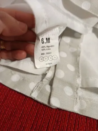 Vestido bebé blanco con lunares