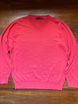 Jersey Tommy Hilfiger V-Neck Rojo Talla L