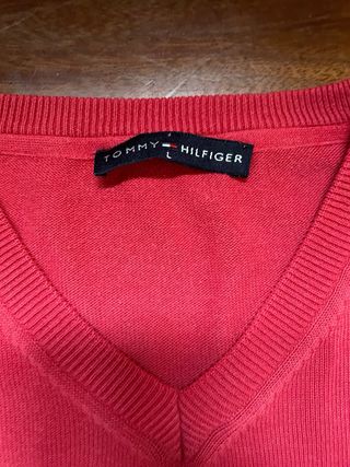 Jersey Tommy Hilfiger V-Neck Rojo Talla L