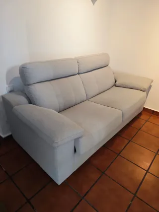 Sofá Cama Beige/Gris 236x96cm