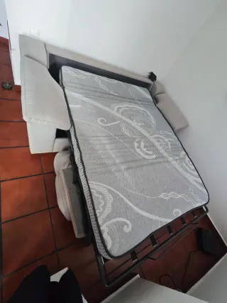 Sofá Cama Beige/Gris 236x96cm