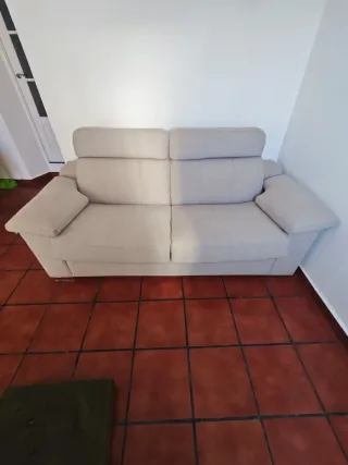 Sofá Cama Beige/Gris 236x96cm