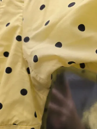 Traje de flamenca amarillo lunares negros