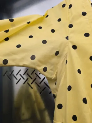 Traje de flamenca amarillo lunares negros