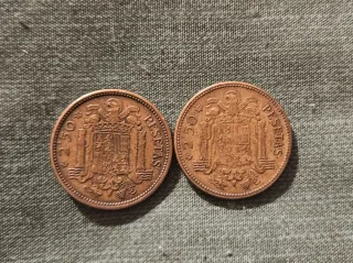 Lote 2x 2.50 Pesetas 1953 Franco