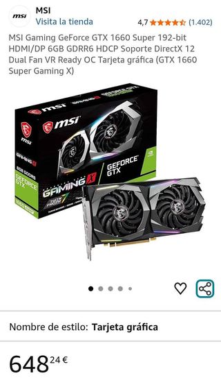 MSI GeForce GTX 1660 SUPER GAMER X