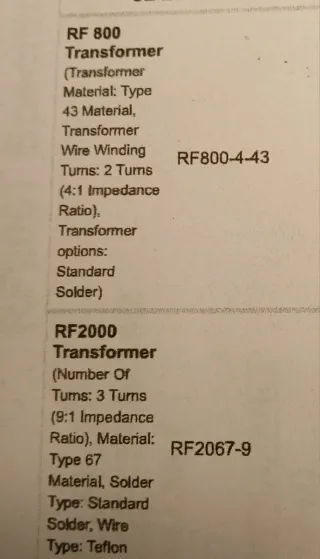 Trasformatori HF Radioamatori