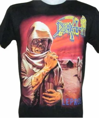 Camiseta Death Leprosy, doble estampado,