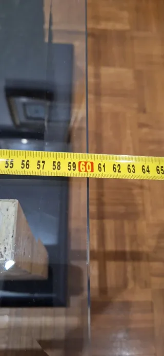 Conjunto mesas salón cristal y piedra