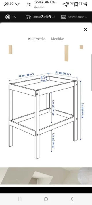 Cambiador Ikea 72x53