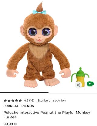 Peluche FurReal Peanut Mono Interactivo