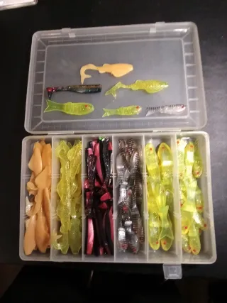 Caja vinilos surtidos pesca