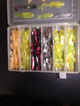 Caja vinilos surtidos pesca