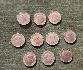 Lote 10x 10 céntimos 1959