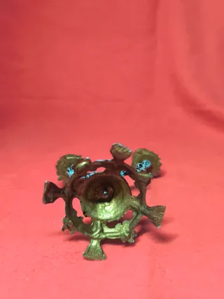 Candelabro de 2 brazos dorado y plateado