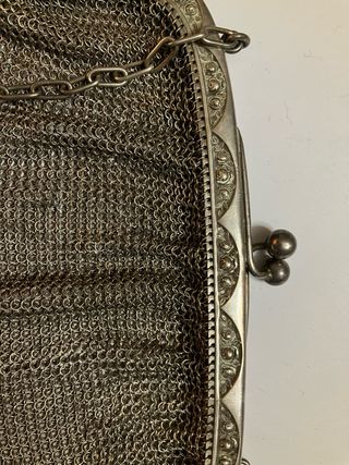 Bolso de malla de plata antiguo