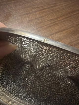 Bolso de malla de plata antiguo