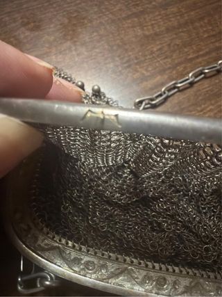 Bolso de malla de plata antiguo