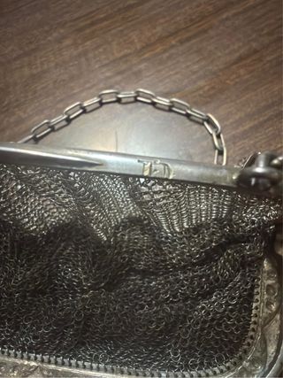 Bolso de malla de plata antiguo