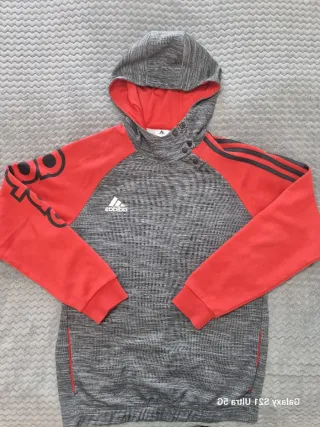 Sudadera Adidas Gris y Roja Talla XS