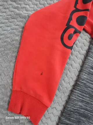 Sudadera Adidas Gris y Roja Talla XS