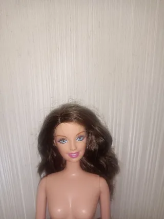 Barbie bambola capelli castani occhi azzurri