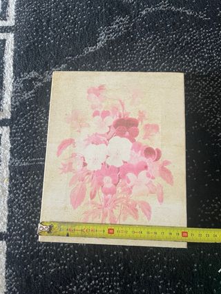 Quadro floreale rosa e bianco