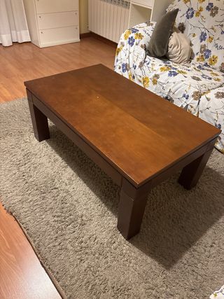 Mesa baja de salón de madera elevable