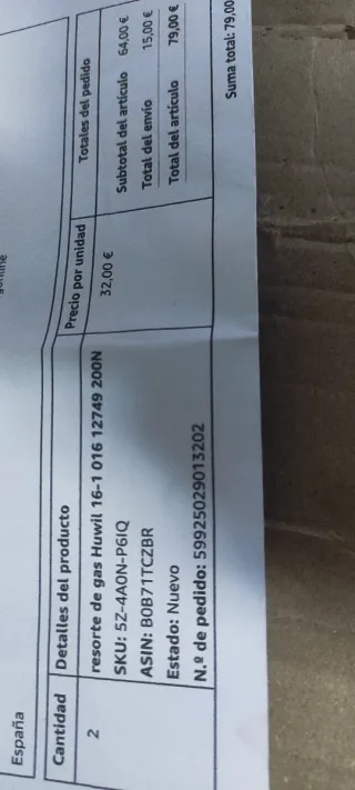 Resortes de gas para mueble