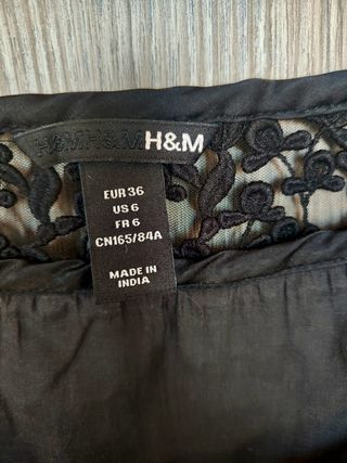 Camicetta H&M nera con pizzo taglia S