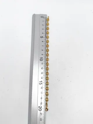 Pulsera Oro 18kt eslabones grano café/calabrote