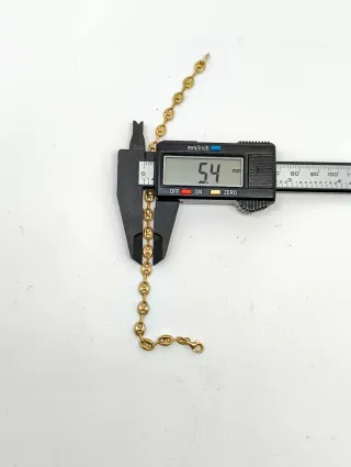 Pulsera Oro 18kt eslabones grano café/calabrote