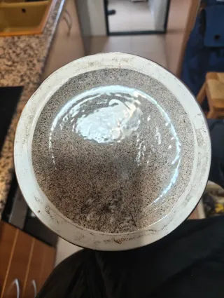 Jarrón Cerámica Decorativo Dorado y Plateado