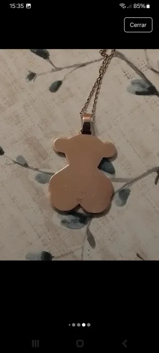 Collar ajustable Tous Oso grande Plata Vermeil