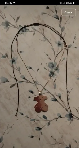 Collar ajustable Tous Oso grande Plata Vermeil