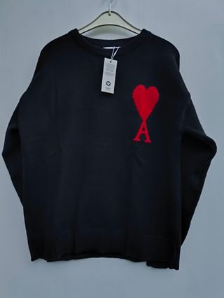 Jersey Ami Paris Corazón Rojo Negro