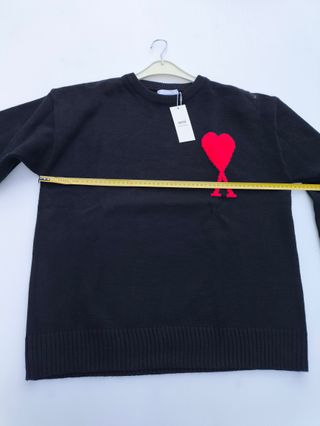 Jersey Ami Paris Corazón Rojo Negro