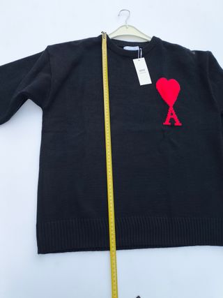 Jersey Ami Paris Corazón Rojo Negro