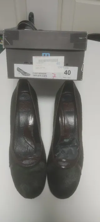Zapatos Salon Piel Bosque Tacon Talla 40