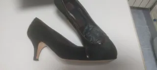 Zapatos Salon Piel Bosque Tacon Talla 40