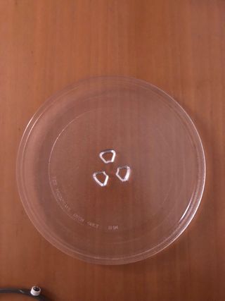 Plato de microondas de cristal y accesorios