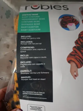 Disfraz Bebé Tigre Talla T (1-2 años)