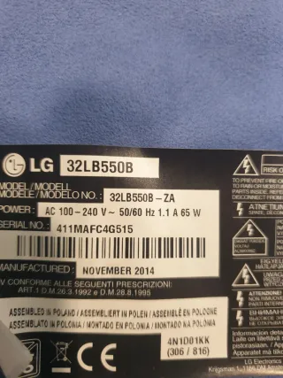 Fuente Alimentación LG 32LB550B