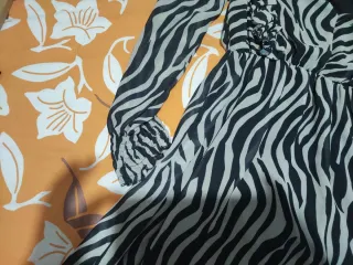 Vestido gasa estampado cebra