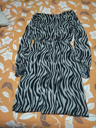 Vestido gasa estampado cebra